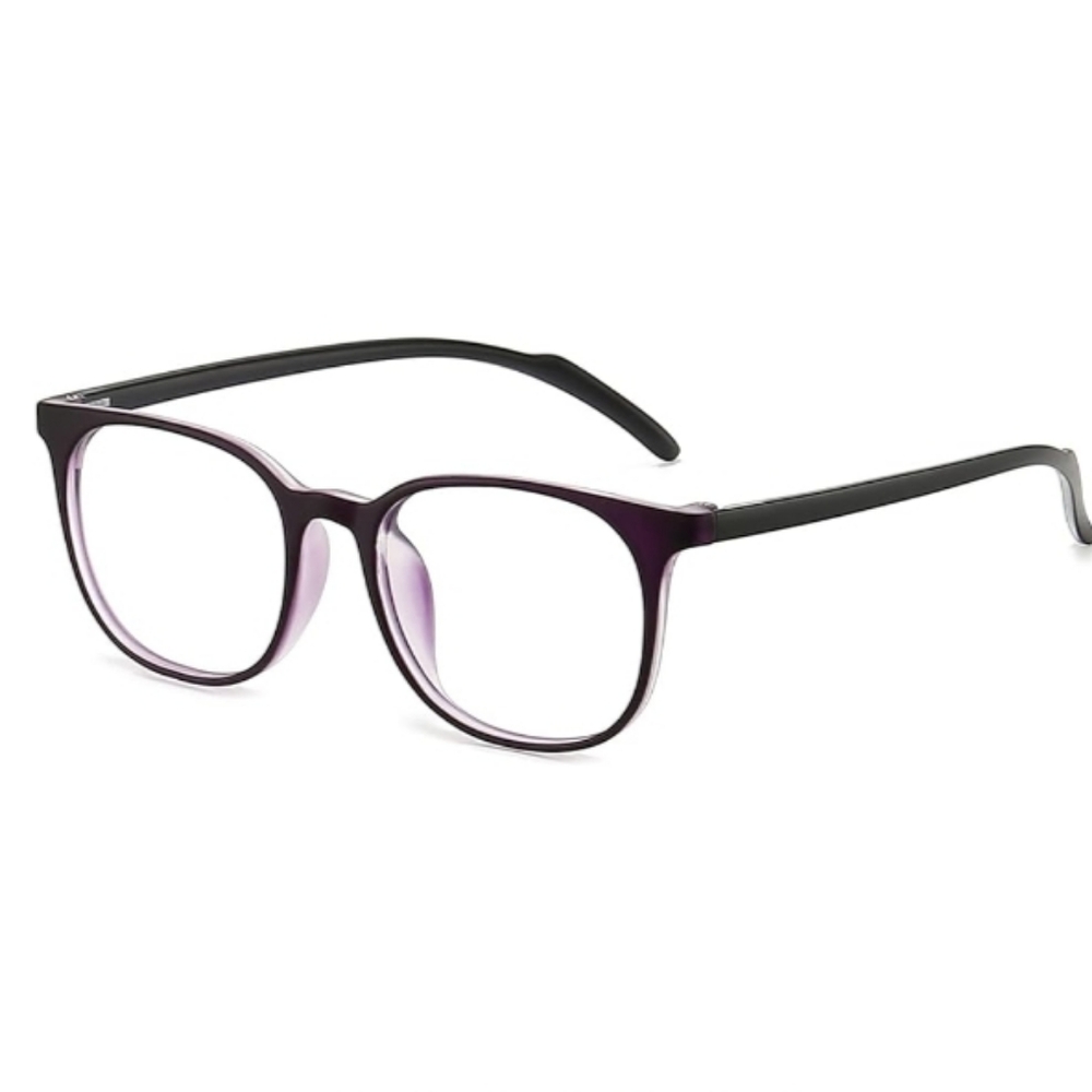 Blue Light Blocking Anti Eyestrain Lens Eyeglasses UV400 Purple Frame